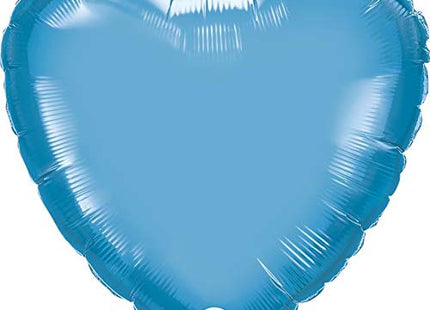 Qualatex - 18" Chrome Blue Heart Mylar Balloon #55 - SKU:97440 - UPC:071444896467 - Party Expo