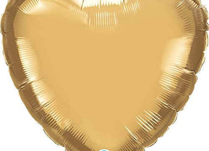 Qualatex - 18" Chrome Gold Heart Mylar Balloon #7 - SKU:97437 - UPC:071444896191 - Party Expo