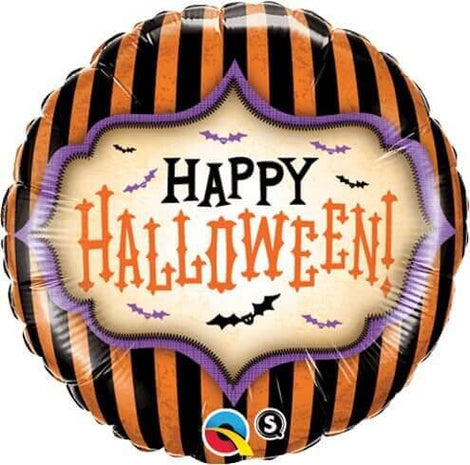 Qualatex - 18" Halloween Stripes Mylar Balloon - SKU:18401 - UPC:071444184014 - Party Expo