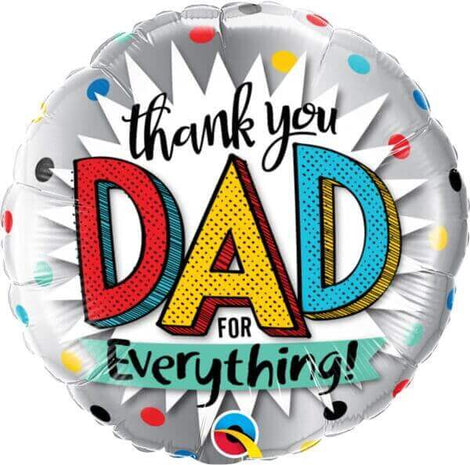 Qualatex - 18" Thank You Dad For Everything Mylar Balloon - SKU:89705 - UPC:071444558167 - Party Expo