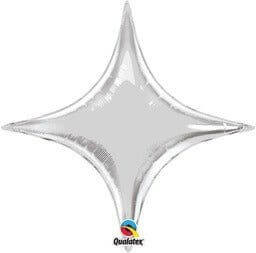 Qualatex - 20" Starpoint Mylar Balloon - Silver #360 - SKU:45356 - UPC:071444229128 - Party Expo