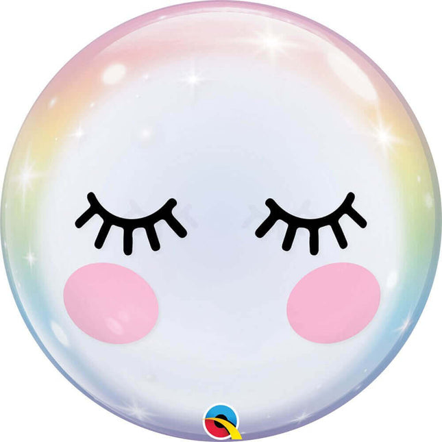 Qualatex - 22" Eyelashes Bubble Balloon - SKU:Q1-3009 - UPC:071444130097 - Party Expo