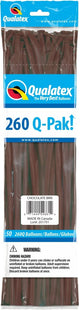 Qualatex - 260Q Qpak Chocolate Brown Latex Balloons (50ct) - SKU:54661 - UPC:071444546614 - Party Expo