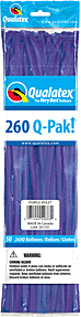 Qualatex - 260Q Qpak Purple Violet Latex Balloons (50ct) - SKU:87365 - UPC:071444546669 - Party Expo