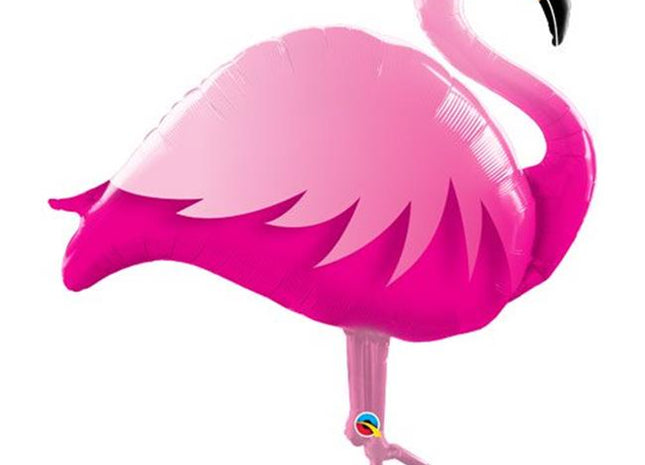Qualatex - 46" Pink Flamingo Shaped Mylar Balloon - SS30 - SKU:91779 - UPC:071444578042 - Party Expo