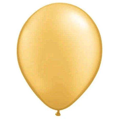 Qualatex - 5" Metallic Gold Latex Balloons (100ct) - SKU:43560 - UPC:071444435604 - Party Expo