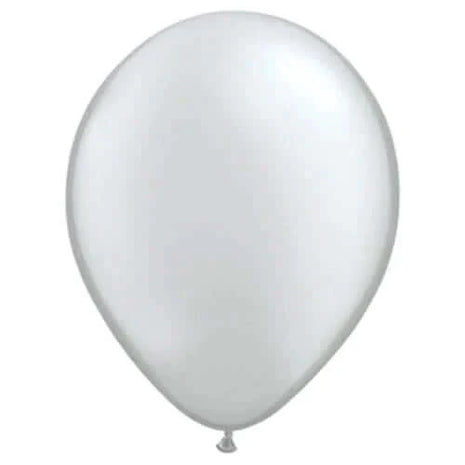 Qualatex - 5" Metallic Silver Latex Balloons (100ct) - SKU:6541 - UPC:071444436038 - Party Expo