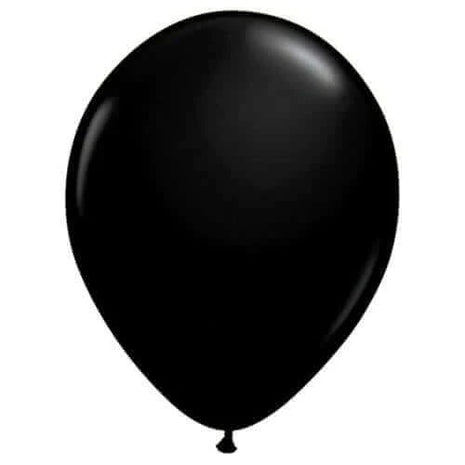 Qualatex - 5" Onyx Black Latex Balloons (100ct) - SKU:6490 - UPC:071444435482 - Party Expo