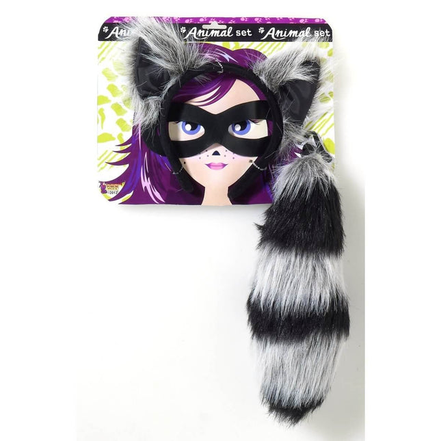 Raccoon with Tail & Eye Mask Animal Kit - SKU:71193 - UPC:721773711930 - Party Expo