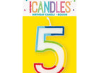 Rainbow Border Number '5' Birthday Candle - SKU:19945 - UPC:011179199457 - Party Expo
