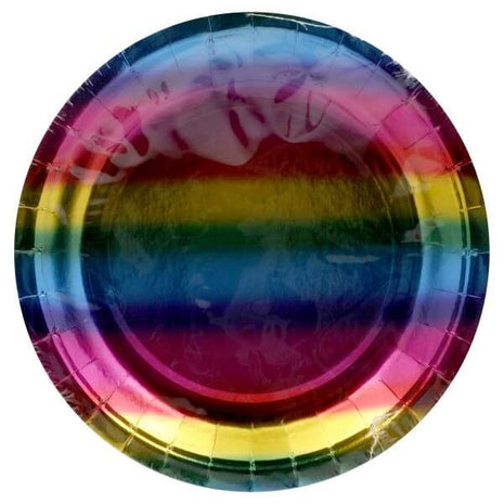 Rainbow Foil 7" Plate - SKU:335532- - UPC:039938550189 - Party Expo