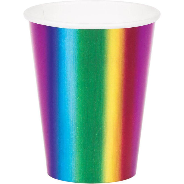 Rainbow Foil 9oz Cup - SKU:335536 - UPC:039938550226 - Party Expo
