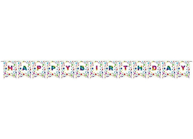 Rainbow Foil Birthday Jointed Banner - SKU:331792 - UPC:039938503758 - Party Expo