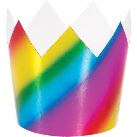 Rainbow Foil Crown Hat - SKU:338570 - UPC:039938604530 - Party Expo