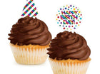 Rainbow Foil Cupcake Picks - SKU:338569 - UPC:039938604523 - Party Expo