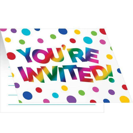 Rainbow Foil Invite - SKU:337695 - UPC:039938592066 - Party Expo