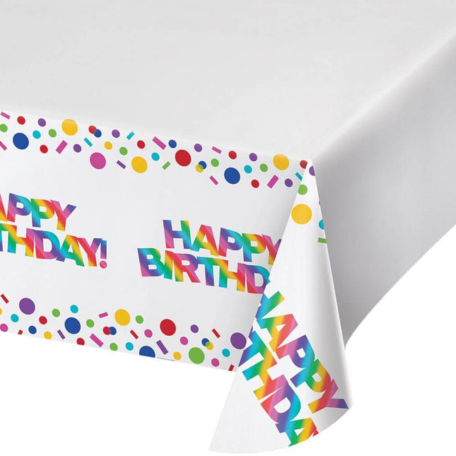 Rainbow Foil Table Cover - SKU:335537 - UPC:039938550233 - Party Expo