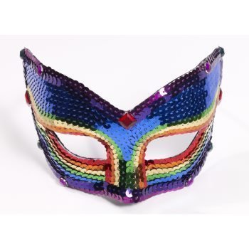 Rainbow Sequin Mask with Eyeglass - SKU:73612 - UPC:721773736124 - Party Expo