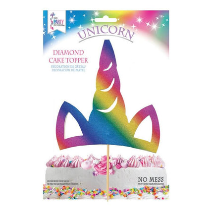 Rainbow Unicorn Horn Cake Topper - SKU:97964 - UPC:749567979649 - Party Expo