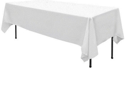 Rectangle Fabric Tablecloth - White - SKU:7069Wht - UPC:809726077446 - Party Expo