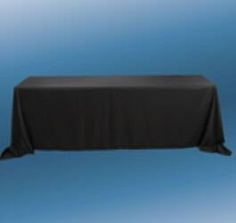 Rectangle Polyester Tablecloth Full Drop Black - 90" x 132" - SKU:7272-Black - UPC:809726026536 - Party Expo
