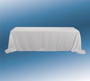 Rectangle Polyester Tablecloth Full Drop White - 90" x 132" - SKU:7272-White - UPC:809726835510 - Party Expo