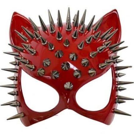 Red Cat Mask with Spike - SKU:M39604 - UPC:831687034961 - Party Expo