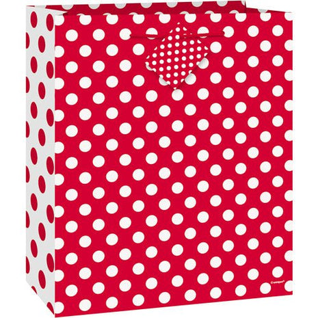Red Polka Dots Gift Bag - SKU:64424 - UPC:011179644247 - Party Expo