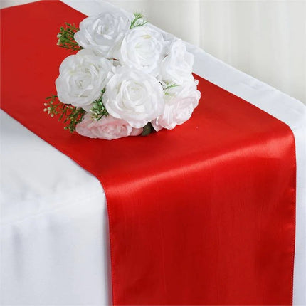 Red Satin Table Runner 12" * 108" - Party Expo