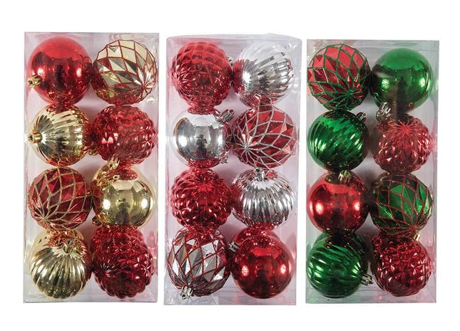 Reflective Glitter Gem Christmas Ornament Set - SKU:BOV267 - UPC:677916869375 - Party Expo