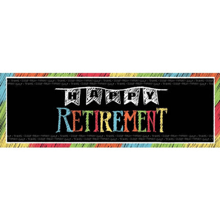 Retirement Chalk Giant Party Banner - SKU:291977 - UPC:039938222598 - Party Expo