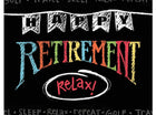 Retirement Chalk Plastic Tablecover - SKU:725977 - UPC:039938222567 - Party Expo