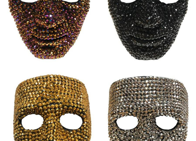 Rhinestone Mask Assorted (1 count) - SKU:M0386R - UPC:831687036361 - Party Expo