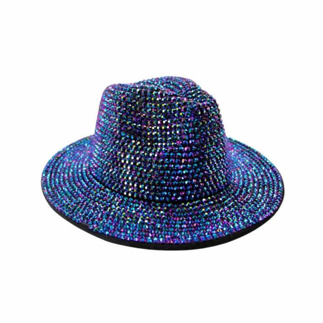 Rhinstone Hat - Blue - SKU:JC543-PRP - UPC:847218065595 - Party Expo