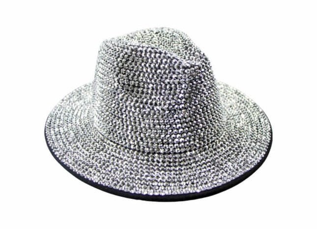 Rhinstone Hat - Silver - SKU:JC543-SIL - UPC:847218065618 - Party Expo