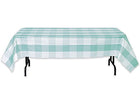 Robin's Egg Blue - Big Block Plaid Table cover - SKU:66917 - UPC:654082669176 - Party Expo