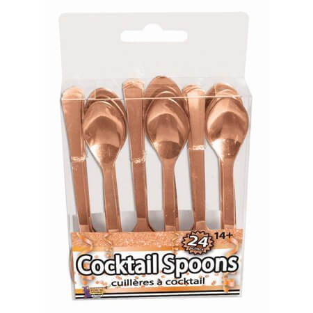 Rose Go!d Cocktail Spoons - SKU:81886 - UPC:721773818868 - Party Expo