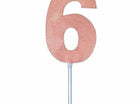 Rose Gold Diamond #6 Cake Topper - SKU:DNRG6 - UPC:749567973487 - Party Expo