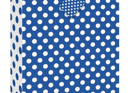 Royal Blue Polka Dots Gift Bag - SKU:64425 - UPC:011179644254 - Party Expo