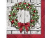 Rustic Wreath Lunch Napkins - SKU:325184 - UPC:039938424756 - Party Expo