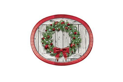 Rustic Wreath Oval Platter - SKU:325183 - UPC:039938424749 - Party Expo