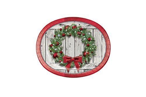 Rustic Wreath Oval Platter - SKU:325183 - UPC:039938424749 - Party Expo