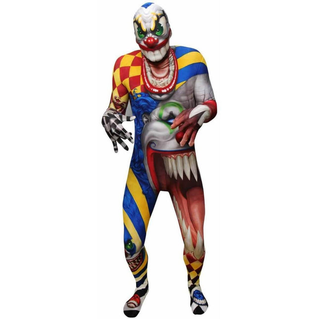 Scary Clown Monster Morphsuit Adult Costume - XLarge - SKU:78-0161XL - UPC:887513005698 - Party Expo