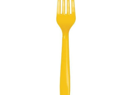 School Bus Yellow Plastic Forks - SKU:010465 - UPC:073525109053 - Party Expo