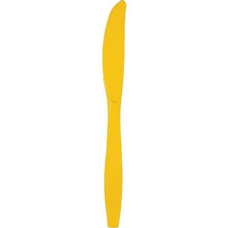 School Bus Yellow Plastic Knives - SKU:010574 - UPC:073525109350 - Party Expo