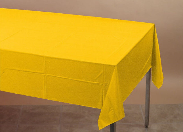 School Bus Yellow Plastic Tablecover - SKU:011012 - UPC:039938172558 - Party Expo