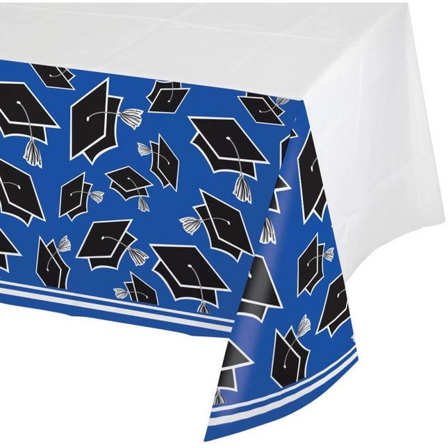 School Spirit Cobalt Blue Tablecover - 54" x 102" - SKU:32-0054 - UPC:039938360023 - Party Expo