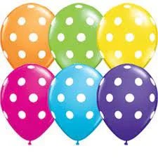 Sempertex 11" Fashion Assortment Polka White Dots Latex Balloons - SKU:303369 - UPC:7703340303369 - Party Expo
