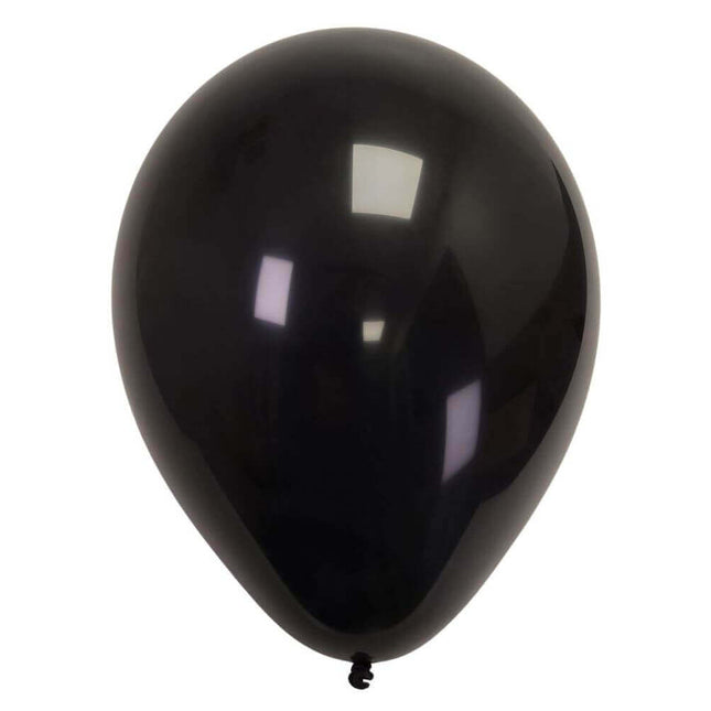 Sempertex - 11" Fashion Black Latex Balloons (50pcs) - SKU:231464 - UPC:7703340231464 - Party Expo