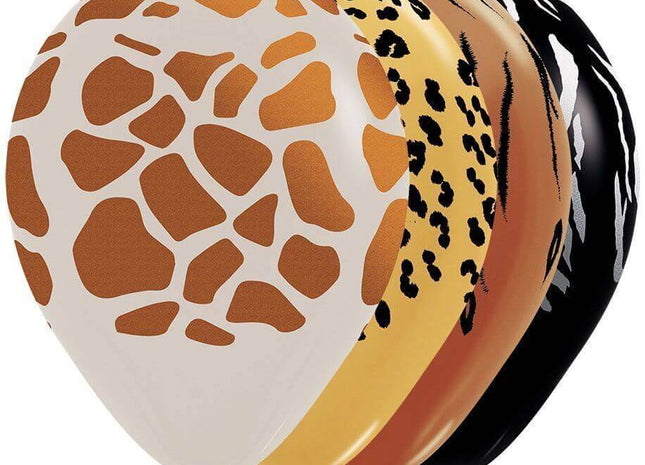 Sempertex - 11" Metallic Assorted Animal Print Latex Balloons (50pcs) - SKU:175942 - UPC:7703340175942 - Party Expo